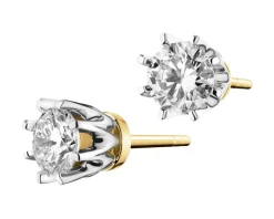 Discount Apart Kolczyki z żółtego i białego złota z brylantami - SI2/H - 0,68 ct - próba 585