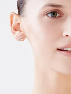 Sale Apart Kolczyki z żółtego i białego złota z brylantami - serca - 0,02 ct - próba 375