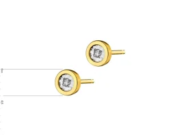Apart Kolczyki z żółtego i białego złota z diamentami - 0,02 ct - próba 375< Kolczyki Z Diamentami