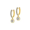 Outlet Apart Kolczyki z żółtego i białego złota z diamentami - 0,19 ct - próba 585