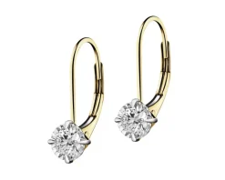 Apart Kolczyki z żółtego i białego złota z brylantami - 0,16 ct - próba 585