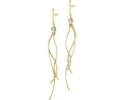 Outlet Apart Kolczyki z żółtego i białego złota z diamentami - 0,006 ct - próba 585