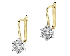 Apart Kolczyki z żółtego i białego złota z brylantami - 0,51 ct - próba 585< Kolczyki Z Diamentami