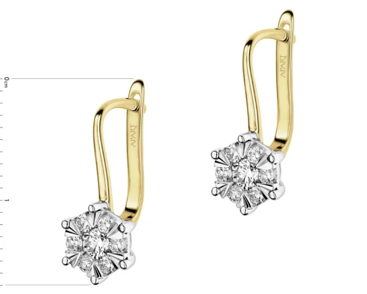 Apart Kolczyki z żółtego i białego złota z brylantami - 0,51 ct - próba 585< Kolczyki Z Diamentami