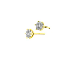 Outlet Apart Kolczyki z żółtego i białego złota z brylantami - 0,45 ct - próba 585