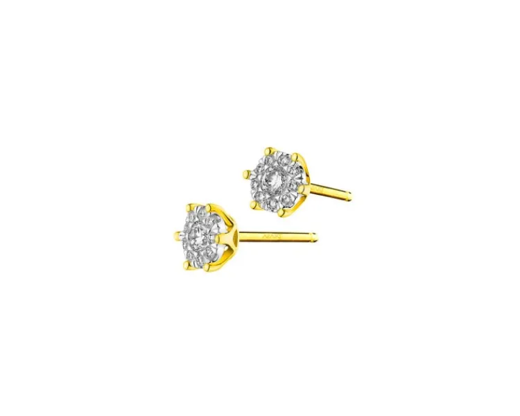 Outlet Apart Kolczyki z żółtego i białego złota z brylantami - 0,45 ct - próba 585