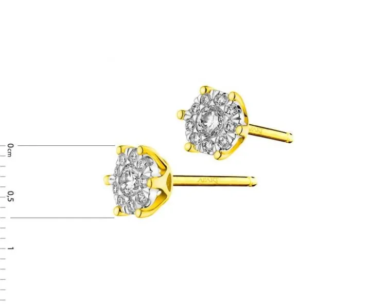 Outlet Apart Kolczyki z żółtego i białego złota z brylantami - 0,45 ct - próba 585
