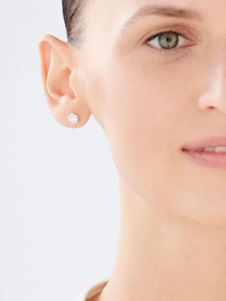 Outlet Apart Kolczyki z żółtego i białego złota z brylantami - 0,45 ct - próba 585
