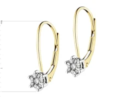 Discount Apart Kolczyki z żółtego i białego złota z brylantami - 0,12 ct - próba 585