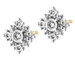 Discount Apart Kolczyki z żółtego i białego złota z diamentami - 0,16 ct - próba 585