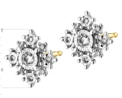 Discount Apart Kolczyki z żółtego i białego złota z diamentami - 0,16 ct - próba 585