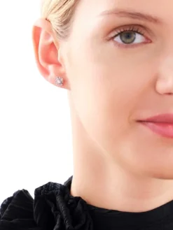 Discount Apart Kolczyki z żółtego i białego złota z diamentami - 0,16 ct - próba 585