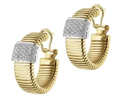 Online Apart Kolczyki z żółtego i białego złota z brylantami - 0,70 ct - próba 750