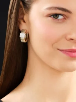 Online Apart Kolczyki z żółtego i białego złota z brylantami - 0,70 ct - próba 750