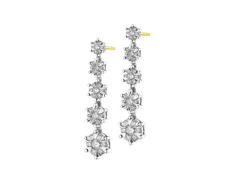 Hot Apart Kolczyki z żółtego i białego złota z brylantami - 0,99 ct - próba 585