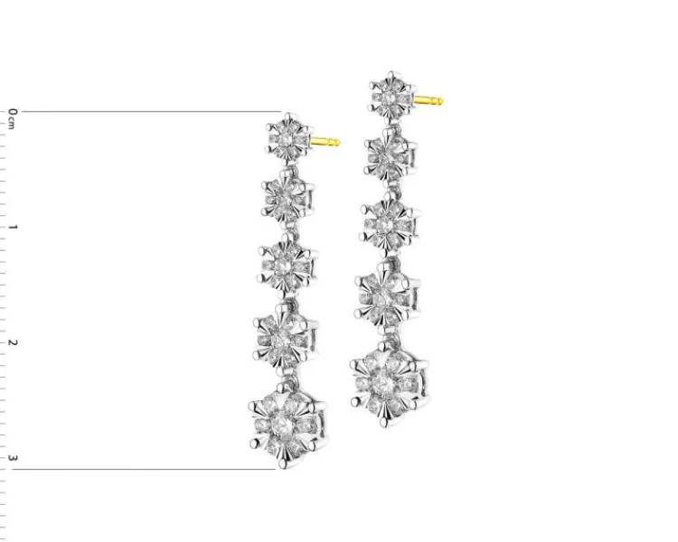 Hot Apart Kolczyki z żółtego i białego złota z brylantami - 0,99 ct - próba 585