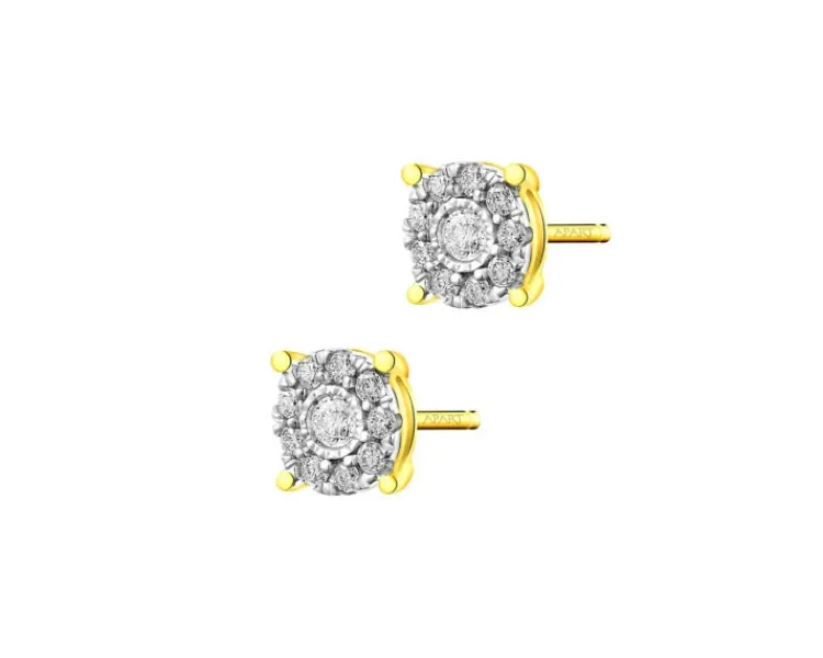 Apart Kolczyki z żółtego i białego złota z brylantami - 0,18 ct - próba 585< Wszystkie