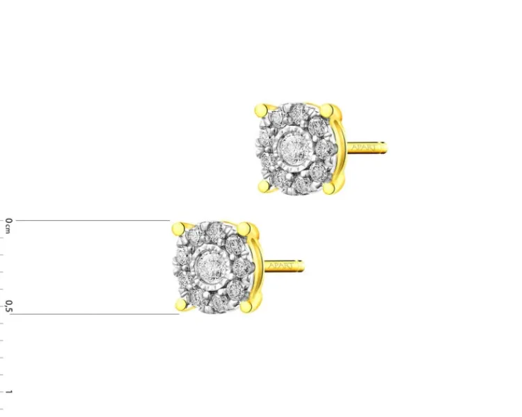 Apart Kolczyki z żółtego i białego złota z brylantami - 0,18 ct - próba 585< Wszystkie