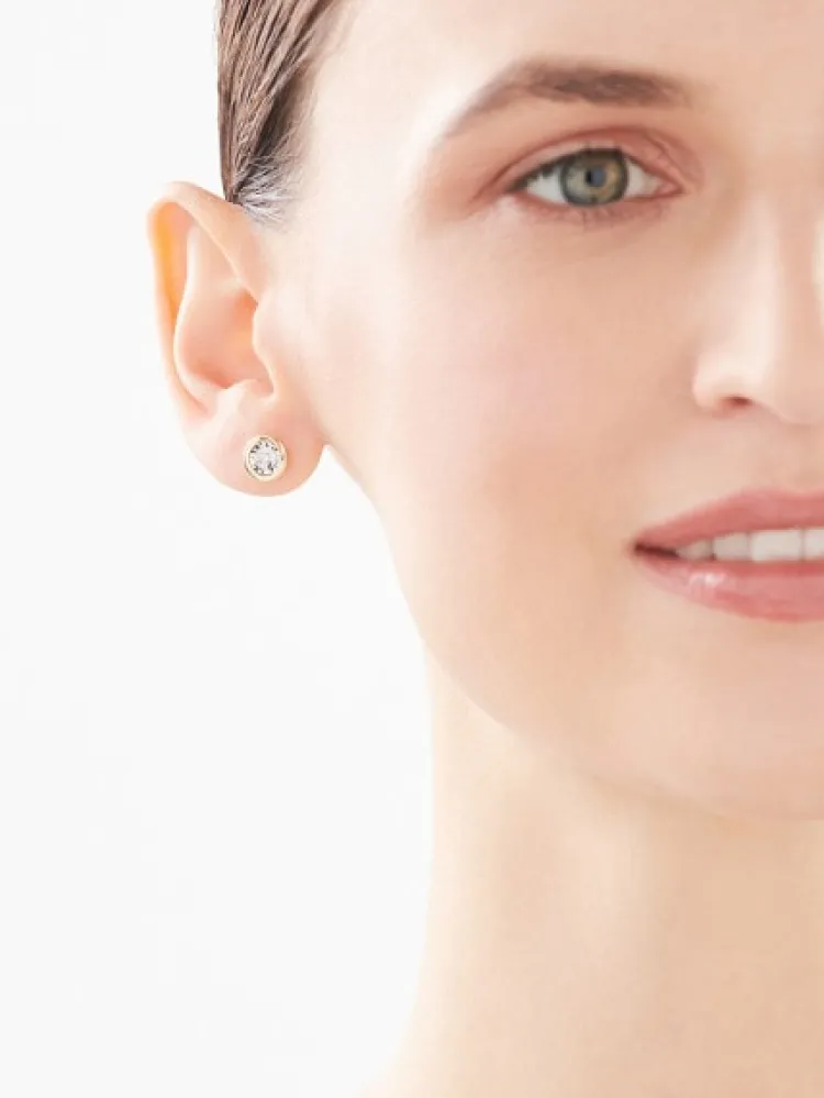 Apart Kolczyki z żółtego i białego złota z brylantami - 0,04 ct - próba 375< Kolczyki Z Diamentami