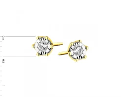 Apart Kolczyki z żółtego i białego złota z brylantami - 0,05 ct - próba 585< Kolczyki Z Diamentami