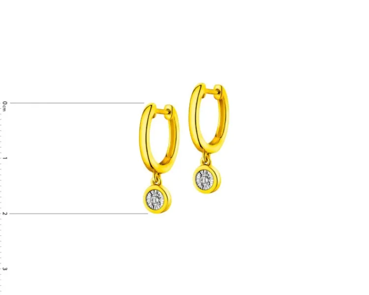 Hot Apart Kolczyki z żółtego i białego złota z brylantami - 0,05 ct - próba 375