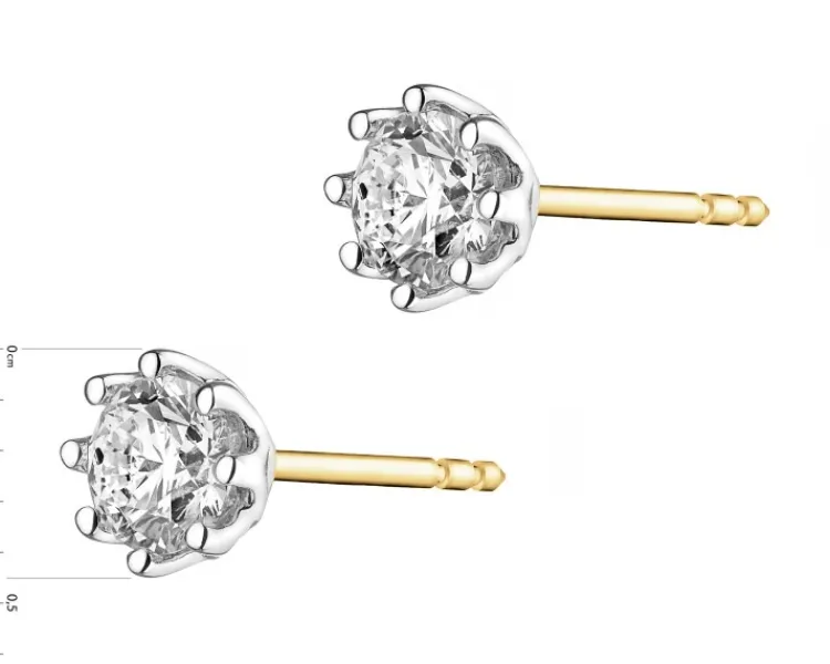 Online Apart Kolczyki z żółtego i białego złota brylantami - 0,40 ct - próba 585