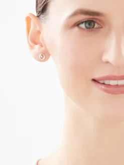 Best Apart Kolczyki z żółtego i białego złota z brylantami - 0,02 ct - próba 375