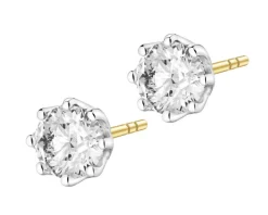 New Apart Kolczyki z żółtego i białego złota z brylantami - 1,00 ct - próba 585