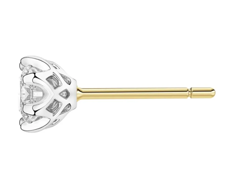 New Apart Kolczyki z żółtego i białego złota z brylantami - 1,00 ct - próba 585