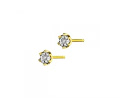 Apart Kolczyki z żółtego i białego złota z brylantami - 0,02 ct - próba 375< Kolczyki Z Diamentami