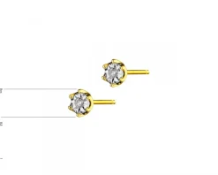 Apart Kolczyki z żółtego i białego złota z brylantami - 0,02 ct - próba 375< Kolczyki Z Diamentami