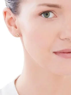 Apart Kolczyki z żółtego i białego złota z brylantami - serca - 0,01 ct - próba 375< Wszystkie