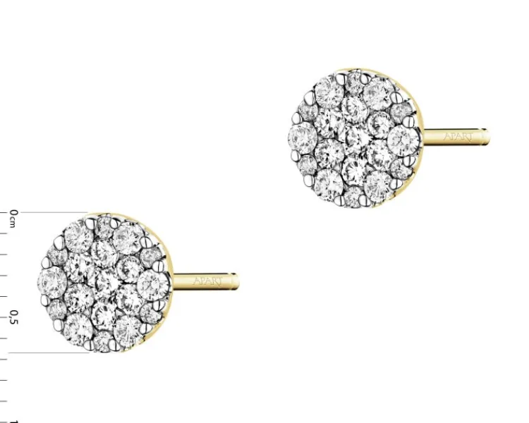 Apart Kolczyki z żółtego złota z brylantami - 0,48 ct - próba 585< Kolczyki Z Diamentami