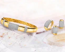 Apart Kolczyki z żółtego złota z brylantami - 0,60 ct - próba 585