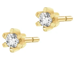 Apart Kolczyki z żółtego złota z brylantami - 0,08 ct - próba 585< Kolczyki Z Diamentami