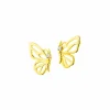 New Apart Kolczyki z żółtego złota z brylantami - motyle - 0,02 ct - próba 375