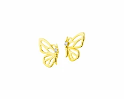New Apart Kolczyki z żółtego złota z brylantami - motyle - 0,02 ct - próba 375