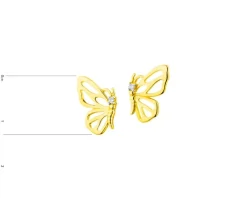 New Apart Kolczyki z żółtego złota z brylantami - motyle - 0,02 ct - próba 375