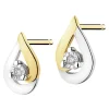 Apart Kolczyki z żółtego złota z brylantami - 0,01 ct - próba 375