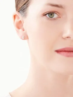 Apart Kolczyki z żółtego złota z brylantami - 0,01 ct - próba 375
