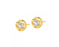 Best Apart Kolczyki z żółtego złota z brylantami - 0,17 ct - próba 585