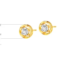 Best Apart Kolczyki z żółtego złota z brylantami - 0,17 ct - próba 585
