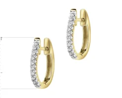 Hot Apart Kolczyki z żółtego złota z brylantami - koła - 0,15 ct - próba 585