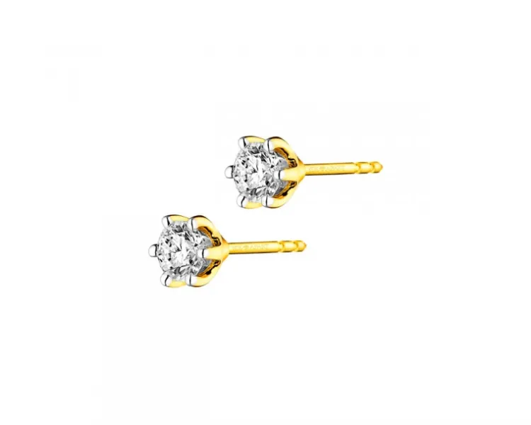 Outlet Apart Kolczyki z żółtego złota z brylantami - 0,36 ct - próba 750
