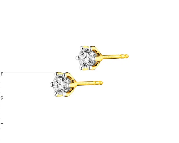 Outlet Apart Kolczyki z żółtego złota z brylantami - 0,36 ct - próba 750