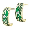 New Apart Kolczyki z żółtego złota z brylantami i emalią - 0,03 ct - próba 375