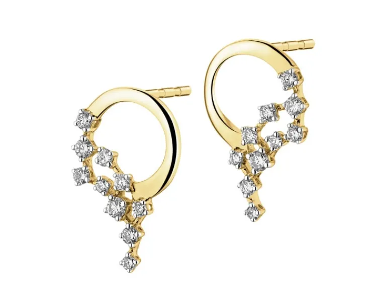 Apart Kolczyki z żółtego złota z brylantami - 0,25 ct - próba 585< Kolczyki Z Diamentami