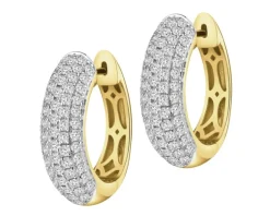 Outlet Apart Kolczyki z żółtego złota z brylantami  laboratoryjnymi  - koła - 1,26 ct - próba 585