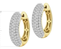 Outlet Apart Kolczyki z żółtego złota z brylantami  laboratoryjnymi  - koła - 1,26 ct - próba 585