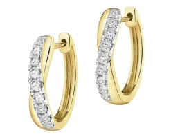 Outlet Apart Kolczyki z żółtego złota z brylantami  laboratoryjnymi  - koła - 0,33 ct - próba 585